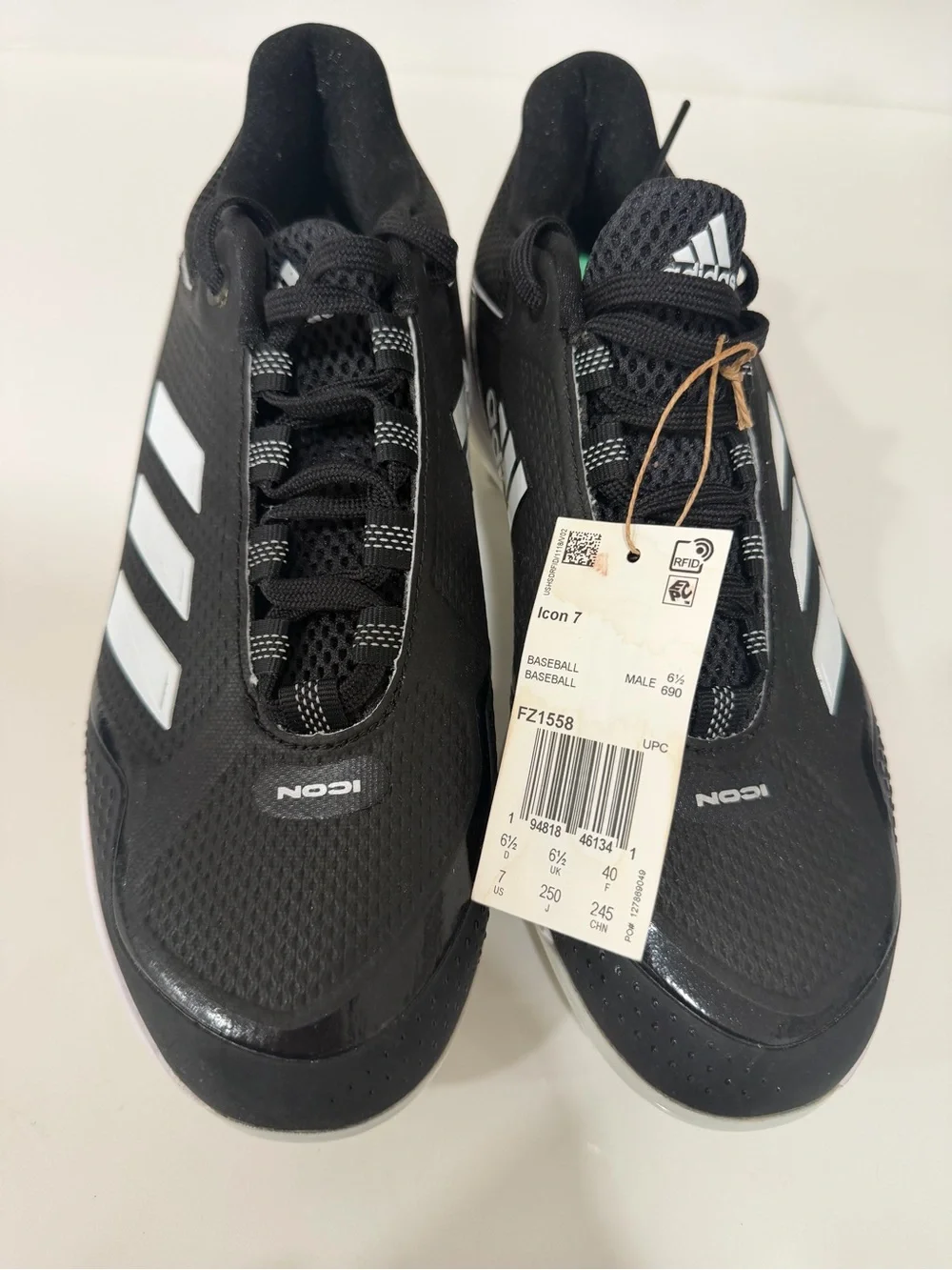 Adidas Icon 7 Metal Baseball Cleats Black White FZ1558 Men’s Size 7 New
